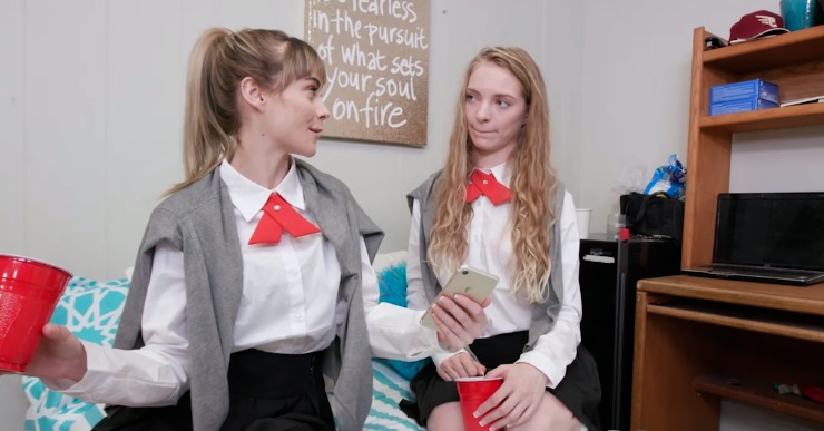 BFFs – Nova Skies, Goldie Glock & Lana Sharapova Dormitory Dickdown