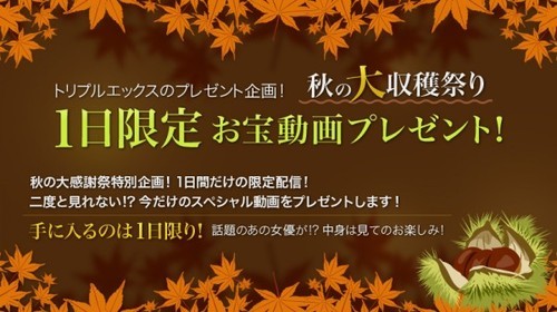 XXX-AV 22181 秋の大収穫祭り 1日限定お宝動画プレゼント！vol.16
