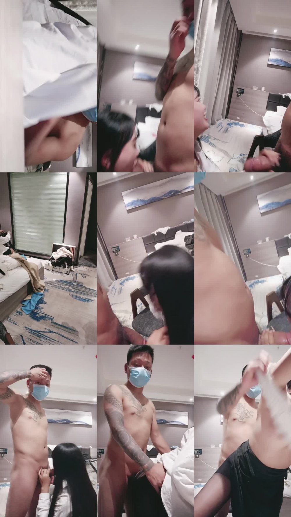 ZB20221226_011 雞巴又粗又大的紋身大哥讓騷逼少婦穿上黑絲再玩她，口交大雞巴小嘴塞不下，多體位爆草騷穴淫聲蕩語後入玩奶