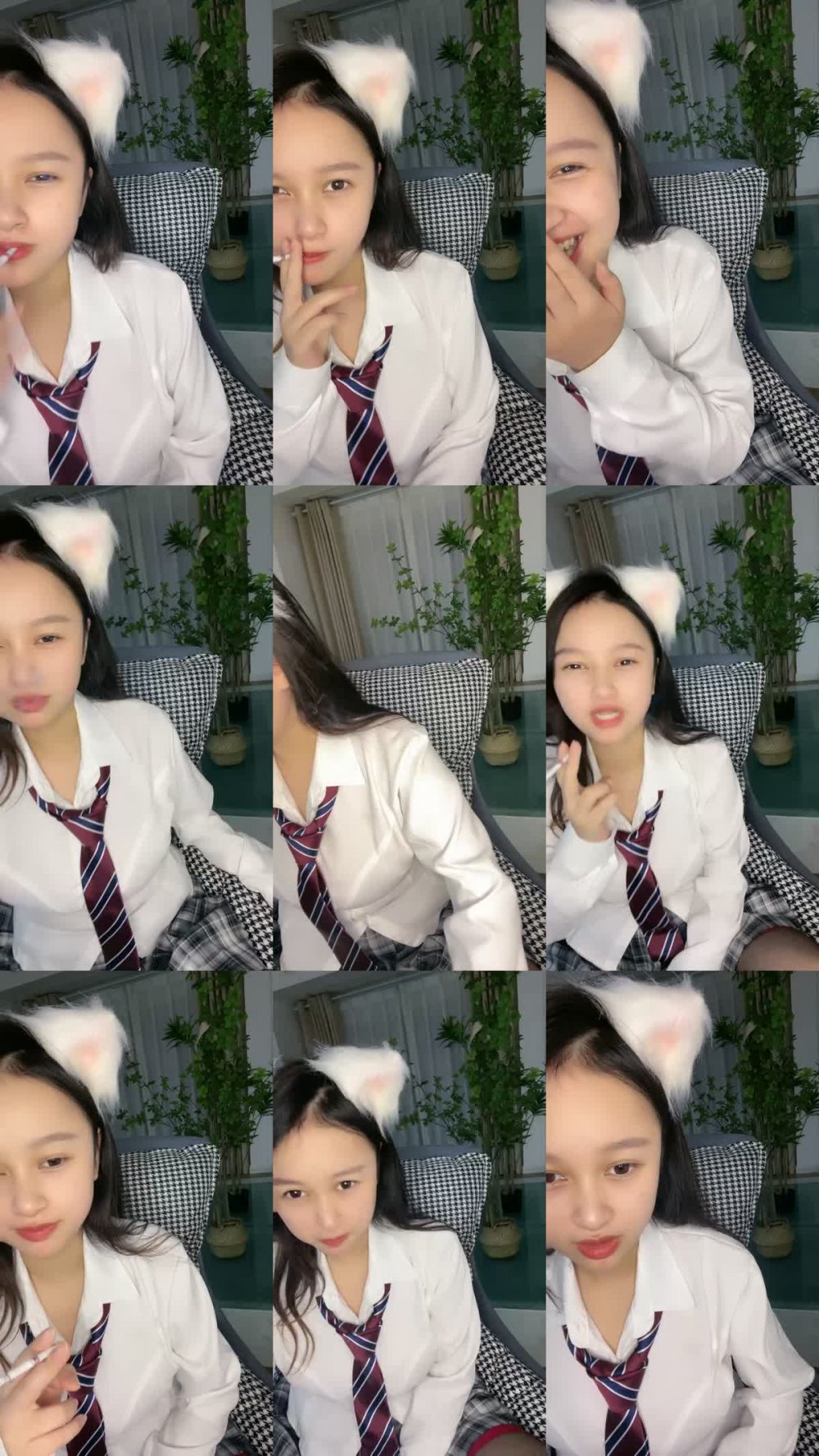 ZB20230103_006 情趣貓耳朵巨乳小姐姐！襯衣短裙沒穿內褲！振動棒塞入騷逼，震得好爽一臉淫騷，嬌喘呻吟極度誘惑