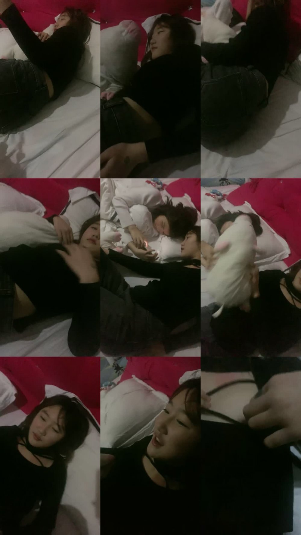 ZB20230115_019 新來的清純小美女和好姐妹在一張床上被大哥調教，扒光了揉奶玩逼，帶上套子就是瘋狂抽插爆草，射完了還摳逼