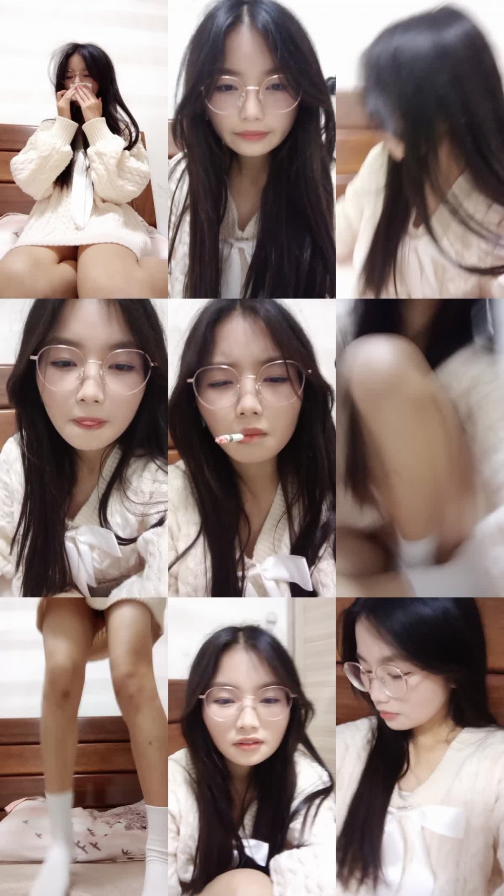 ZB20230202_003 帶眼鏡長相甜美的妹子，做直播，勾引狼友想看逼需要刷小禮物，聊騷，自己吸菸掰穴