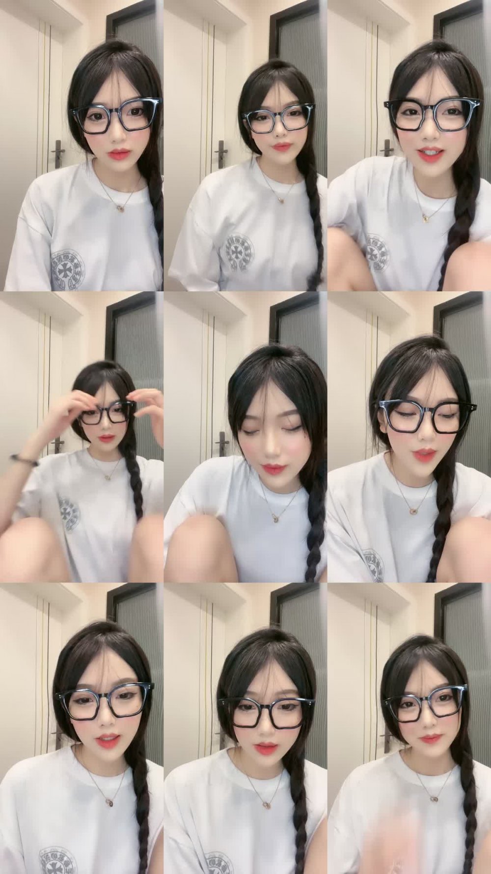 ZB20230213_001 帶個眼鏡，換個髮型，模特白皙妹子，全裸自慰身材火辣，胸部完美多角度展示粉鮑魚