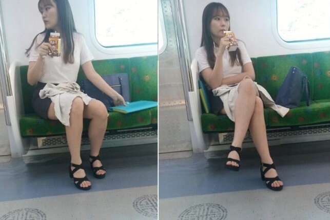 [KBJ] 전철서 삼각김밥 초코에몽 먹는 기여미