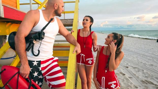 Brazzers Exxtra - MacKenzie Mace , Kylie Rocket - Horny Lifeguards Share A Cock
