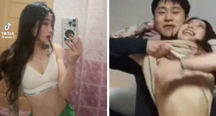 [KBJ]틱톡커 이맹동_남친 가슴까기본인벗기