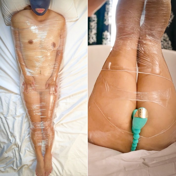 FC2PPV 4723495 ラップ×全頭マスク×極太責め！美女が潮まみれの密封イキ地獄【レビュー特典他ぐるぐる潮吹き動画】