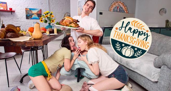 Club Sweethearts - Mia Murkovski , Sia Florance - Pussy stuffing for Thanksgiving