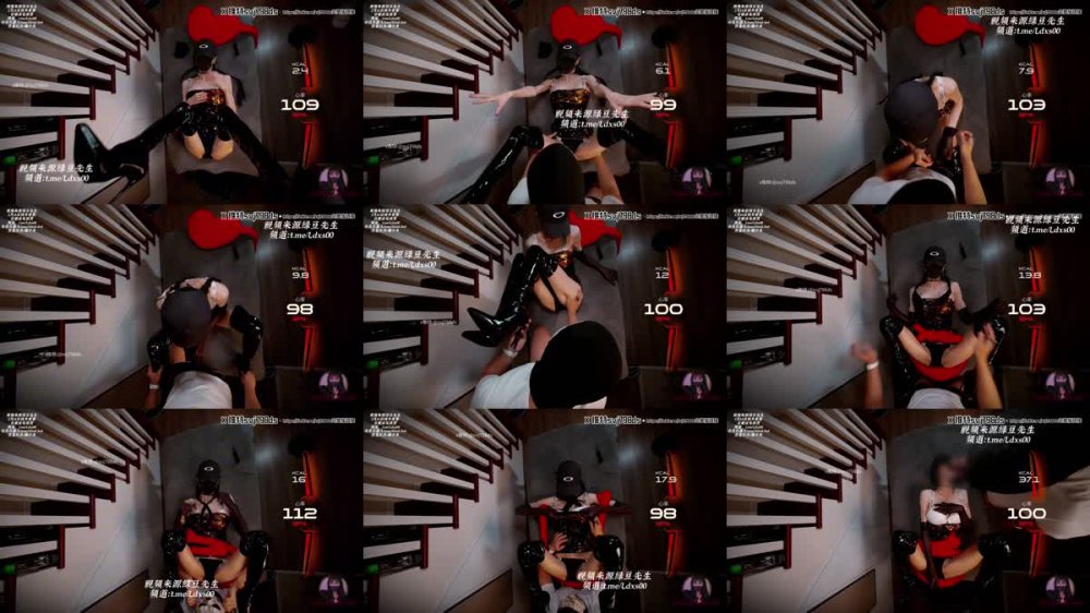 XB-1617 黑色皮靴飛機杯大長腿被肏滿屏飛